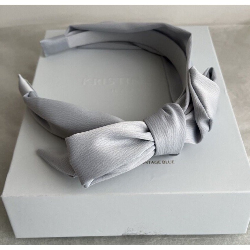 Kristin Ess Hair Satin Headband Vintage Blue NWT in Gift Box Protective Styling